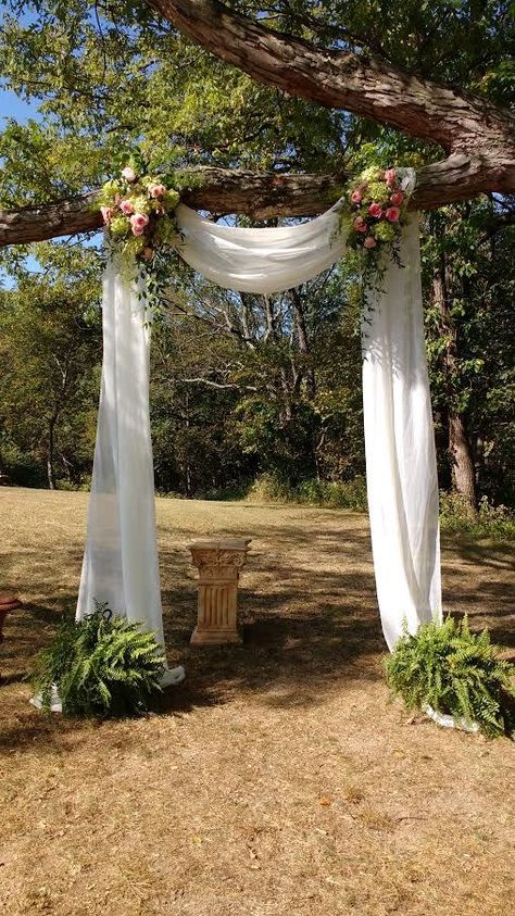 Oak Tree Wedding Ceremony, Tree Wedding Ceremony, Iron Arch, Oak Tree Wedding, Deco Champetre, Boda Diy, Wedding Ceremony Backdrop, Romantic Wedding Decor, Outdoor Wedding Decorations