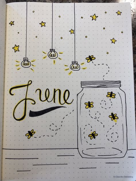 2024 Dot Journal Cover, Quotes About June Month, June Scrapbook Ideas, June Doodles Bullet Journal, June Title Page, June Bullet Journal Cover Easy, June Planner Ideas, Bullet Journal Ideas June, July Journal Cover