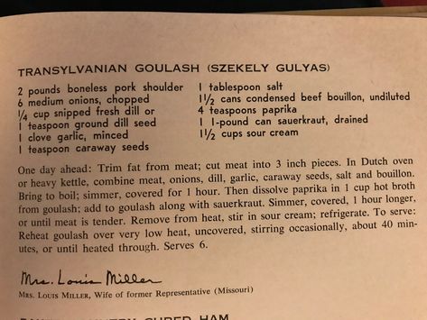 Transylvanian Goulash (Szekely Gulyas) Transylvania Goulash Cooks Country, Transylvanian Goulash, Casserole Crockpot, Cooks Country, Green Salads, Boneless Pork Shoulder, Russian Food, European Recipes, Hungarian Recipes