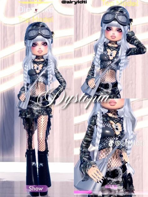 Album Cover Dti Outfit, Dress To Impress Dystopia Theme, Non-vip Dti Outfits, Dystopia Dress To Impress Outfit, Dress To Impress Dystopia, Dystopia Outfit, Dystopia Fashion, Dti Outfits Non Vip, Halloween Fashion Outfits