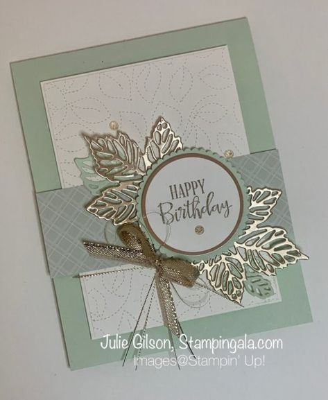 Stampinup Gorgeous Leaves, Masculine Greeting Cards Handmade, Stampin Up Leaves Cards, Julie Gilson Stampin Gala, Stampin Up Vintage Leaves, Gorgeous Leaves Stampin Up Cards, Cards With Leaves, Fall Birthday Cards Handmade, Stampin Up Gorgeous Leaves