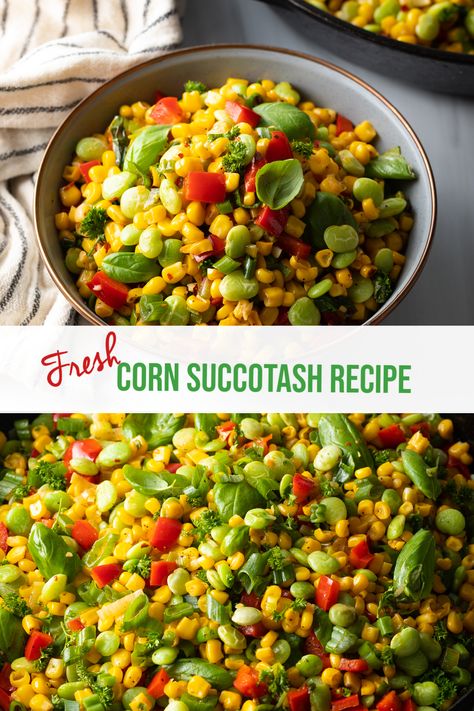 Succotash Salad Recipe, Succotash Recipe Southern Okra, Indiana Recipes, New England Succotash, Corn Succotash Recipe, Southern Succotash Deep South Dish, Succotash Salad, Baby Lima Beans, Shrimp And Corn Succotash