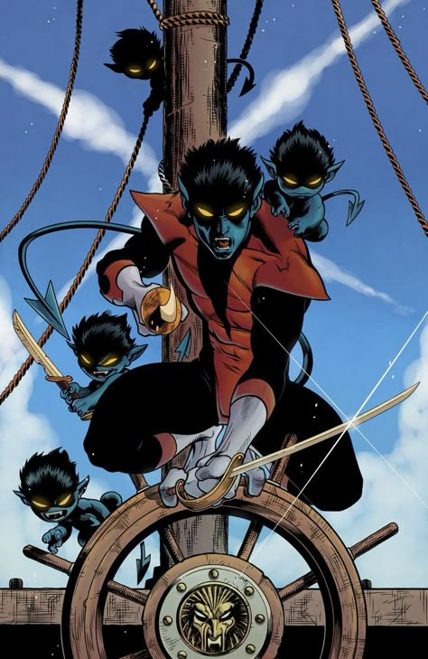 Nightcrawler Art, Nightcrawler Marvel, Nightcrawler Comic, Nightcrawler Xmen, Deadpool Y Spiderman, Xmen Art, Marvel Comic Universe, Uncanny X-men, Marvel Comic Books