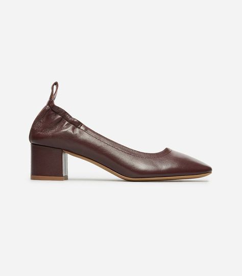 Everlane Leather Block Heel Pump in Oxblood Airport Shoes, Everlane Shoes, What To Buy, Walk This Way, At The Airport, Glass Slipper, Leather Block Heels, Low Block Heels, Shoes Winter