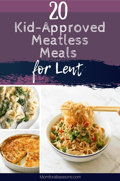 Lent Dinner Ideas Meatless Recipes, Kid Friendly Meatless Meals, Lent Recipes Meatless Meals, Meatless Meals For Lent, Lent Dinner Ideas, Meals For Lent, Frugal Dinners, Vegetarian Quiche, Liturgical Living