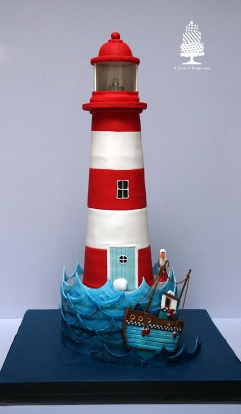 Captain America Birthday Cake, Lighthouse Cake, Birthday Cakes For Boys, Soccer Birthday Cakes, Boat Cake, Truck Birthday Cakes, 25th Birthday Cakes, Nautical Cake, Sea Cakes