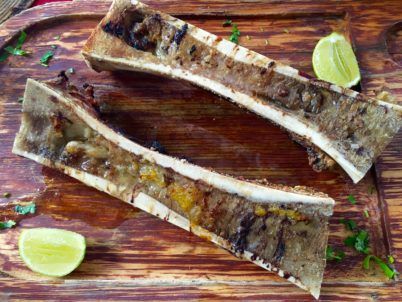 Tacos de Tuetano or bone marrow tacos are a treat you often dont find. Here is… Bone Marrow Tacos, Marrow Recipe, Bar Be Que, Taco Stand, Mexican Tacos, Casual Restaurants, Easy Taco, Adobo Sauce, Beef Bones