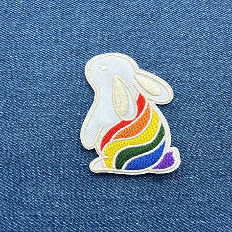 Waves Iron, Pride Rainbow, Patches Jacket, Equal Rights, Iron On Patch, Rainbow Pride, Pants Jeans, Gay Pride, Bunny Rabbit