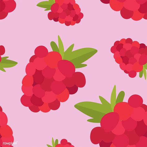 Colorful hand drawn raspberry pattern | free image by rawpixel.com Raspberry Background Wallpapers, How To Draw Raspberries, Raspberry Art, Raspberry Wallpaper, Raspberry Pattern, Raspberry Wedding, Fruit Drawing, Watercolour Pattern, Raspberry Fruit