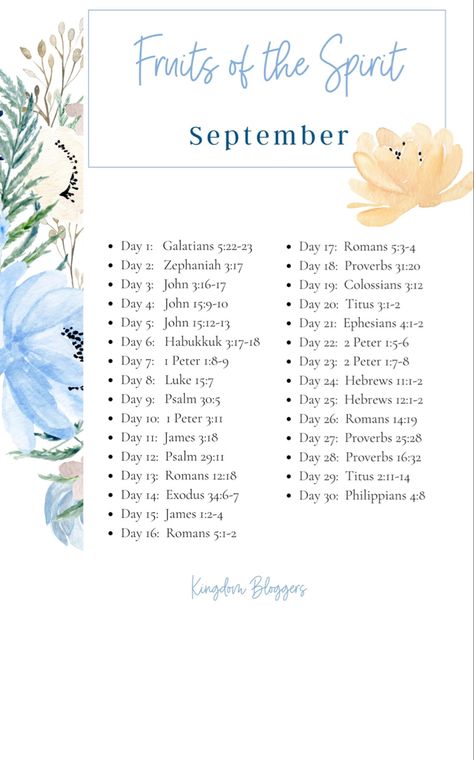 September Bible study Fruit Of The Spirit Scripture Writing Plan, September Bible Reading Plan 2023, September Bible Reading Plan, May Bible Reading Plan, Scripture Plans, Bible Writing, Bible Plans, Bible Reading Plans, Fruits Of The Spirit