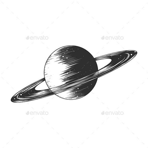 Saturn Drawing Art, Saturn Sketch, Planet Sketch, Journey Logo, Jupiter Planet, Becoming A Tattoo Artist, Outer Planets, Saturn Planet, Drawing Prompts