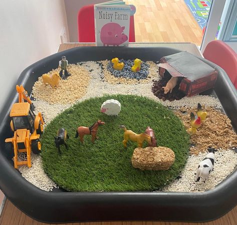 Nursery Set Up, Toddler Sensory Bins, Eyfs Activities, Sensory Activities Toddlers, Farm Activities, Animals Farm, Toddler Sensory, Halloween Preschool, Tuff Tray