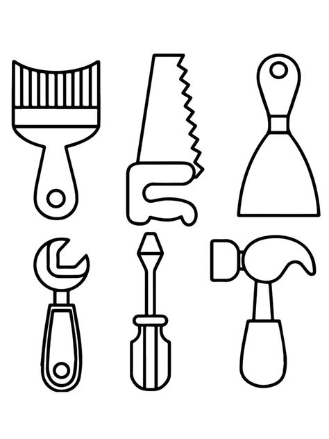 Tool coloring pages. Free Printable Tool coloring pages. Tool Color Pages, Tool Box Preschool Craft, Tool Box Template Printable, Tools Coloring Pages Free Printable, Construction Tools Printable, Construction Tools Drawing, Tool Templates Free Printable, Tools Coloring Page, Teacher Colouring Pages