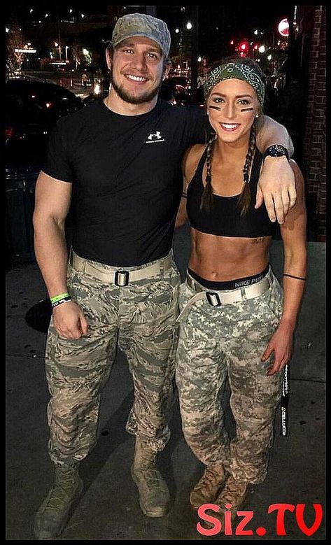 150 DIY Last Minute Halloween Costumes Ideas - Hike n Dip Gi Joe And Gi Jane Costume, Gi Jane Costume, All Black Halloween Costume, Cool Couple Halloween Costumes, Halloween Costume Couple, Black Dress Halloween Costume, Military Costume, Meme Costume, Halloween Costumes Diy Couples