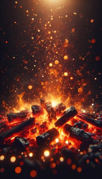 Photo vivid fire embers rising from char... | Premium Photo #Freepik #photo Ember Candles, Fire Embers, Earth Genasi, Fire Aesthetic, Pillar Of Fire, Glowing Embers, Modern Tv Unit Designs, Fire Stock, Modern Tv Units