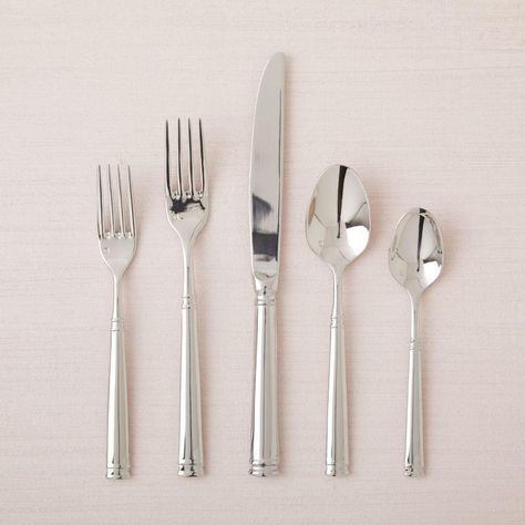 Bistro Flatware | west elm Canada Modern Placemats, Table Knife, Parisian Cafe, Stoneware Dinnerware Sets, Soup Spoon, Salad Fork, Dita Von, Stainless Steel Flatware, Serving Utensils