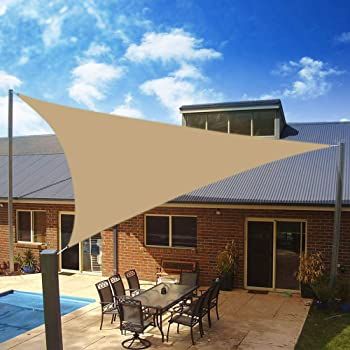 HEYOMART Triangle Anti-UV Sun Shade Sail Outdoor Patio Party Sunscreen Canopy Sunsail 2x2x2m, Grey: Amazon.co.uk: Garden & Outdoors Pergola Deck, Porch Pergola, Triangle Shade Sail, Sail Shade, Sun Shade Canopy, Camping Canopy, Awning Shade, Sail Canopies, Outdoor Awnings