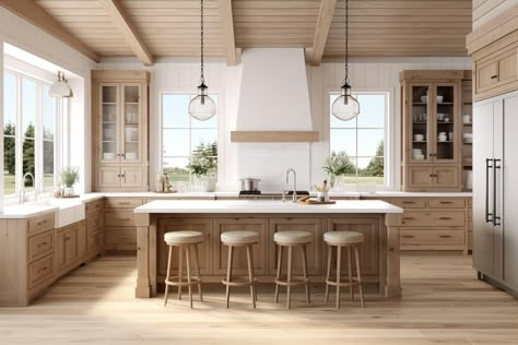 White Oak Kitchen, Dream Kitchens Design, New House - Kitchen, Farmhouse Kitchen Design, Kitchen Room Design, Kitchen Inspiration Design, Kitchen Cabinet Design, Kitchen Inspo, Kitchen Reno