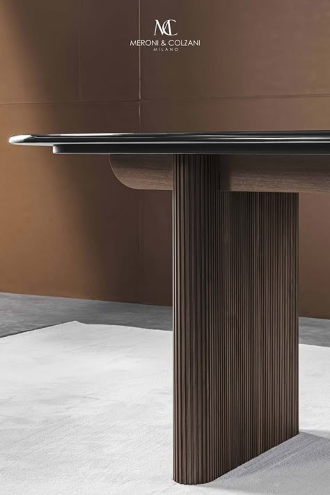 Dining Legs Design, Exclusive Dining Table, Dining Table Wooden Base, Wooden Legs For Table, Wooden Base Dining Table, Dining Table Base Design, Modern Wooden Interior, Marble And Wood Table, Dining Table Design Modern Luxury