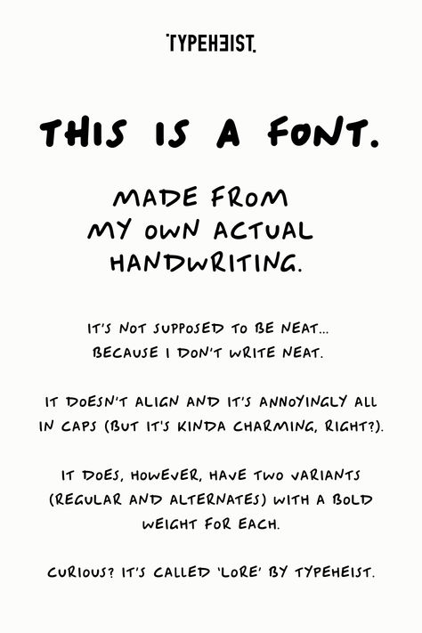 Lore is a 'less than perfect' all caps handwriting font. It's a font that looks like real handwriting - because it was made from my own actual handwriting. It’s not supposed to be neat... because I don’t write neat. It doesn’t align and it’s annoyingly all in caps (but it's kinda charming right?). All Caps Handwriting, Handwrite Font, Hand Writing Fonts, Manuscript Font, Hand Writing Font, Hand Script Font, Dope Words, Font Handwriting, Perfect Handwriting