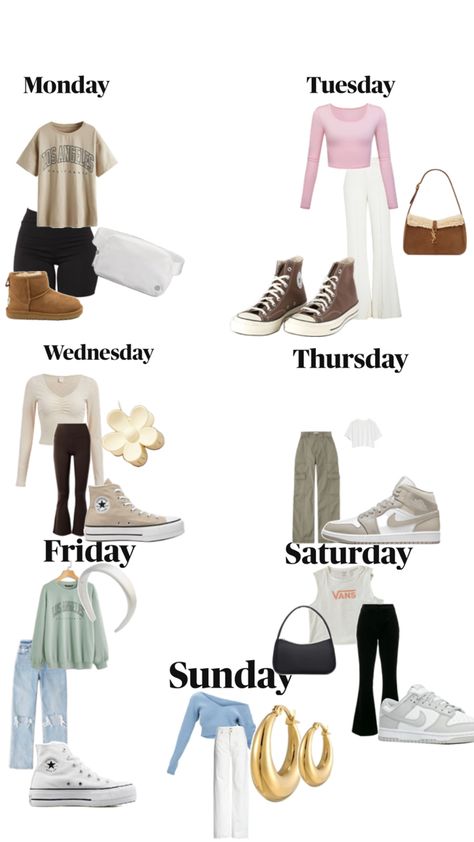 Marshalls Finds Clothes, Week Outfit Plan, Days Of The Week Outfits, How To Find Your Style, Outfits For The Week, Cute Easy Outfits For School, A Week Of Outfits, Choose Your Outfit, Week Outfits