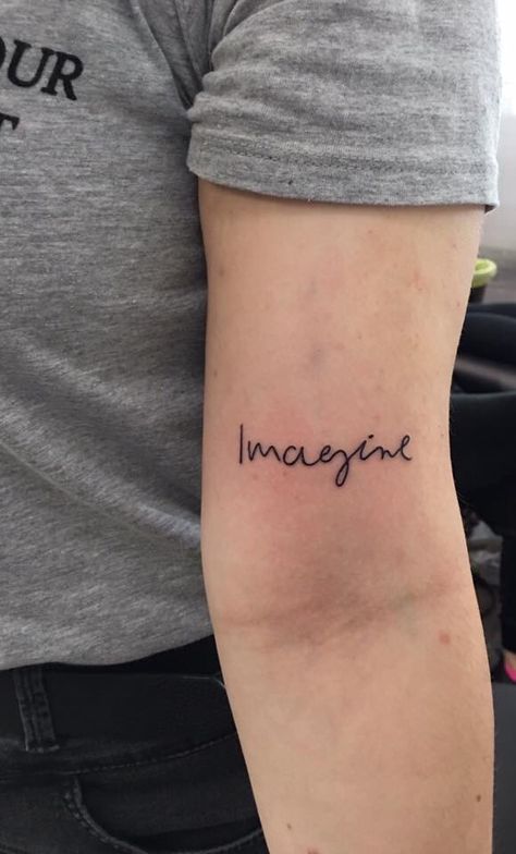 Imagine Tattoo John Lennon, John Lennon Tattoo Ideas, John Lennon Tattoo, Imagine Tattoo, John Lennon Imagine, Imagine John Lennon, Bee Tattoo, John Lennon, Tattoo Quotes