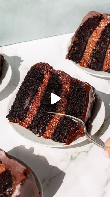 Maddie & Jules on Instagram: "This triple chocolate mousse cake is inspired by the incredible chocolate cake in the tv show, The Bear. In the show, they show a chocolate cake with layers of chocolate mousse in between that all gets topped in a chocolate frosting. We made our own version of this incredible cake by combining our chocolate cake with our chocolate mousse recipe. After trying it, it may just be our new favorite chocolate cake.

Full chocolate mousse cake recipe linked in bio or visit https://kitchen-by-the-sea.com/the-bear-chocolate-cake/

Chocolate Mousse:
14 ounces chopped dark chocolate 70% cocoa 400 g
2 tablespoons Straus Organic Lightly Salted European Style Butter 28 g
¼ cup Kahlua 60 ml or ¼ cup brewed coffee
1 Tablespoon vanilla bean paste
½ teaspoon salt
3 large eggs s The Bear Cake, Dream Cake Recipe, Triple Chocolate Mousse Cake, Chocolate Mousse Cake Recipe, Specialty Cupcakes, Triple Chocolate Cake, Chocolate Mousse Recipe, Chocolate Mousse Cake, Chocolate Layer Cake