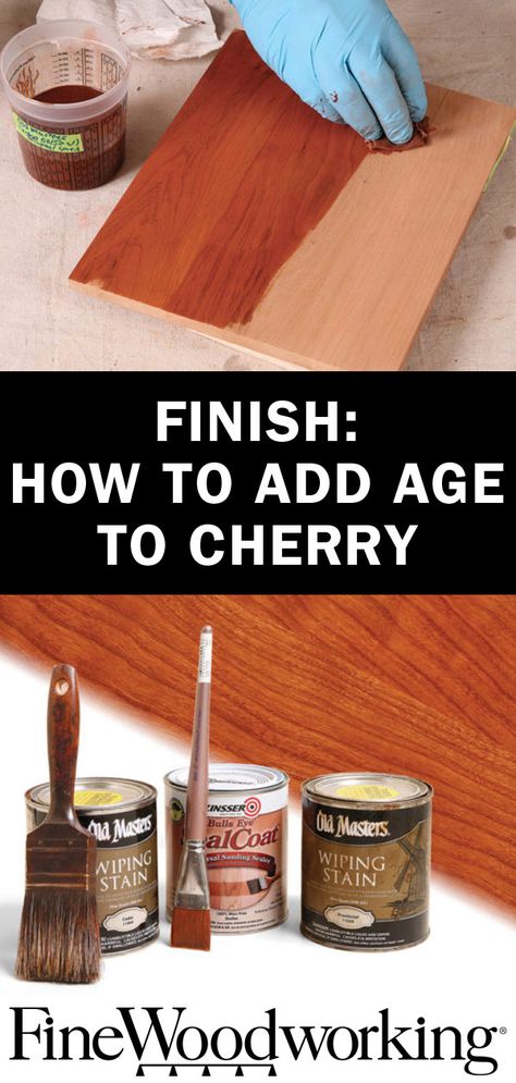 It’s not difficult to get the aged look of cherry furniture without waiting years for the wood to darken. It starts with stain, thinned with mineral spirits, applied directly to the wood... Stains On Cherry Wood, Sanding Cherry Wood, Staining Cherry Wood, How To Lighten Mahogany Wood, How To Remove Dark Stain From Wood Furniture, Wood Finishing Techniques, Diy Bed Frame Easy, Cherry Furniture, Wood Bedroom Sets