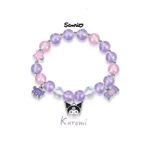 Kuromi Bracelet, Kuromi And Baku, Planet Bracelet, Matching Ideas, Purple Planet, Kawaii Bracelet, Twins Gift, Hello Kitty Jewelry, The Color Purple