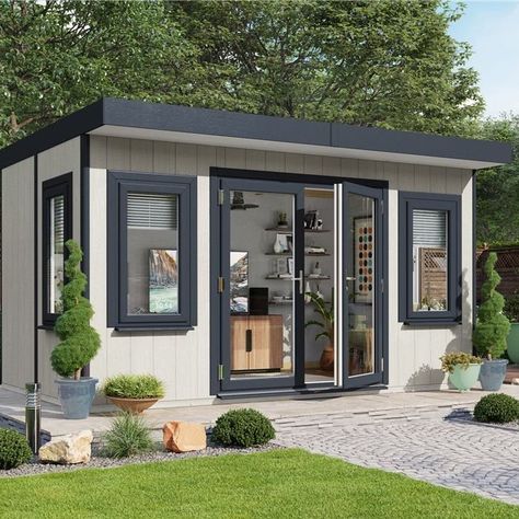 BillyOh Studi Insulated Garden Room Garden Log Cabins, Insulated Garden Room, Corner Summer House, Garden Pods, Tongue And Groove Panelling, Summer Houses, Summer House Garden, Structural Insulated Panels, Insulated Panels