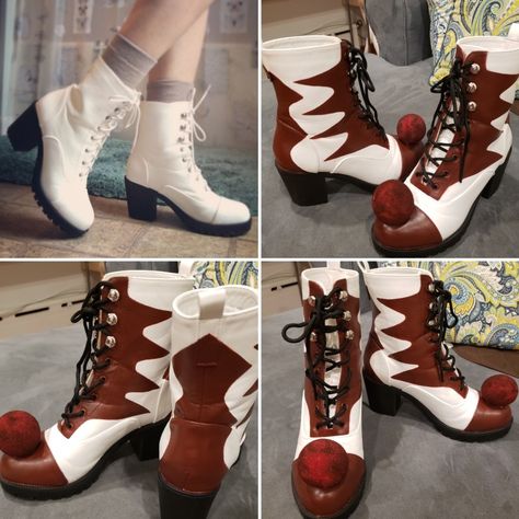 DIY Pennywise Halloween Costume Shoe Boots Woman Pennywise Shoes, Pennywise Halloween Costume, Pennywise Cosplay, Pennywise Halloween, Halloween Costume Shoes, Costumes 2023, Eve Costume, Halloween 23, Clown Shoes