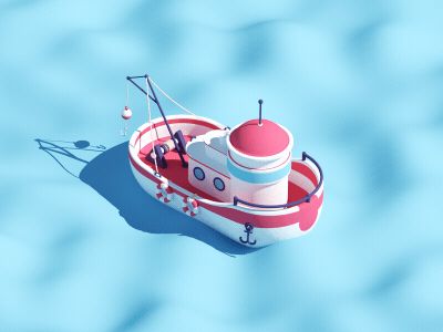 Fishing boat dribbble zidler Boat Cartoon, Low Poly Art, Motion Design Animation, Low Poly 3d, 3d Artwork, Boat Design, 3d Modelling, Fishing Boat, Going Fishing