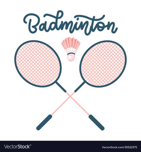 Sports Vector, Hand Drawn Lettering, Badminton Racket, Flat Illustration, Badminton, Sports Equipment, Hand Drawn, Resolution, Sports