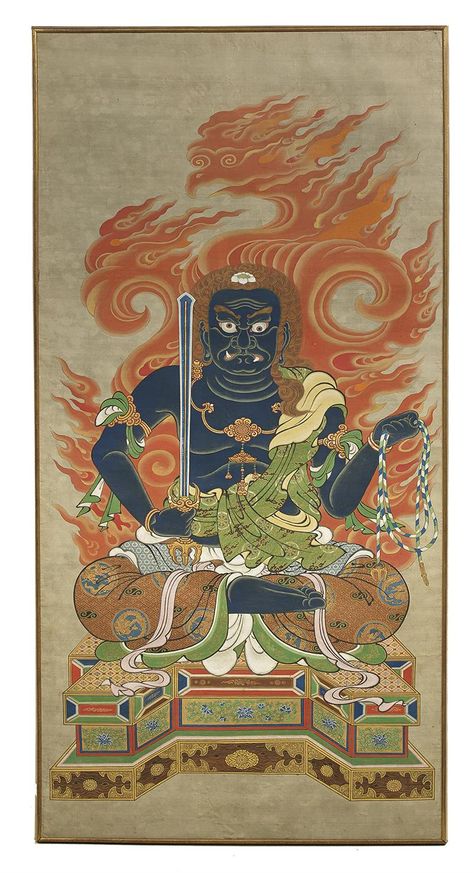 Fudo Myoo Tattoo Design, Buddhism Tattoo, Fudo Myoo, Buddhist Art Drawing, Interesting Images, Art Japonais, Buddhist Art, Japanese Prints, Buddhism