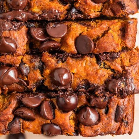 Pumpkin Chip Banana Bread - Lemons + Zest Pumpkin Banana Bread Recipe, Simple Dinner Ideas, Pumpkin Chip, Banana And Chocolate, Pumpkin Banana Bread, Pumpkin Chocolate Chip Bread, Impressive Desserts, Chocolate Chip Banana, Pumpkin Banana