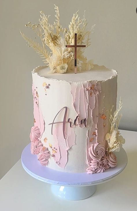 Dedication Cake Ideas, Cake For Confirmation, Confirmation Cake Ideas, Baby Dedication Cake, Christian Cakes, Christening Cake Girls, Baptism Cake Girl, Comunion Cake, Dedication Cake