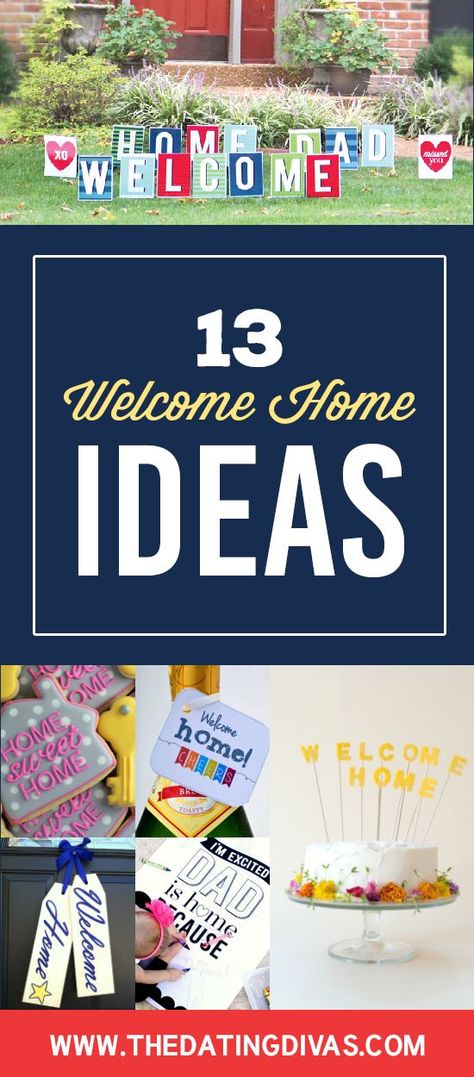 13 Welcome Home Ideas- the BEST part of a Long Distance Relationship is the sweet REUNION! The longer the wait, the sweeter the kiss! Welcome Home Card Ideas, Welcome Home Boyfriend, Welcome Home Ideas, Long Distance Relationship Ideas, Welcome Home Surprise, Welcome Back Party, Welcome Back Home, Welcome Home Decorations, Long Distance Dating