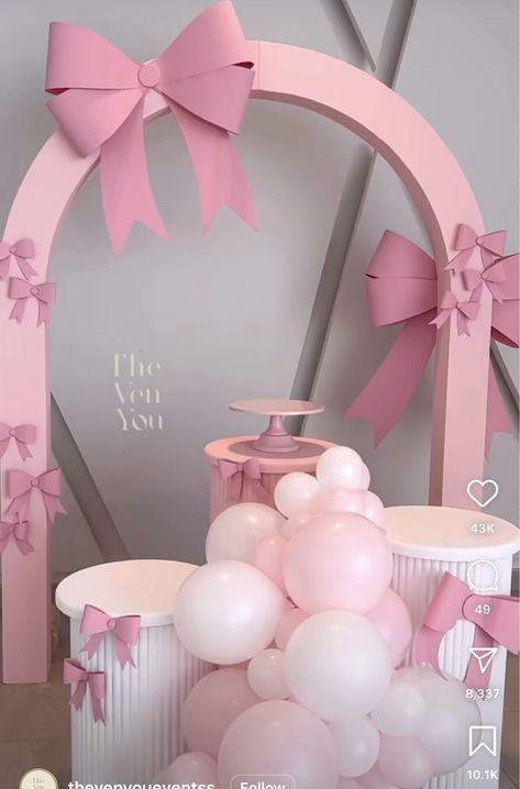 Coquette Party, Coquette Birthday, Birthday Deco, Baby Decorations, Birthday 12, Vintage Tea Parties, Bow Baby Shower, Spring Event, Gym Quote