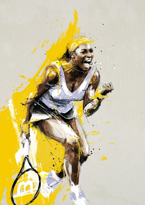 Serena Williams Art, Serena Williams Poster, Tennis Art Painting, Outdoor Cafeteria, Tennis Artwork, Tennis Wallpaper, Tennis Posters, Tennis Art, Sports Painting