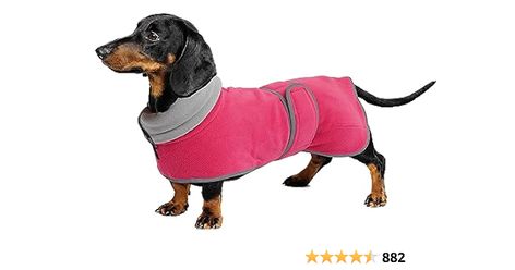 Amazon.com : Dog Jacket, Dog Coat Perfect for Dachshunds, Dog Winter Coat with Padded Fleece Lining and high Collar, Dog Snowsuit with Adjustable Bands-Pink-L : Pet Supplies Dachshund Coat, Sweaters For Dogs, Dachshunds Dog, Dog Snowsuit, Dachshund Sweater, Dog Winter, Dog Winter Coat, Dog Pads, Leg Straps