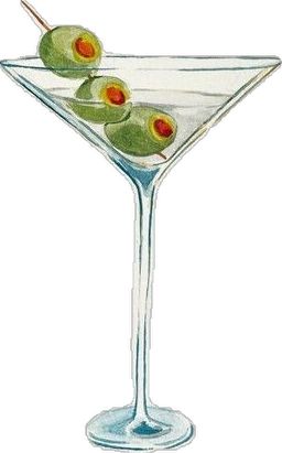 Martini Glass Painting, Glass Watercolor Painting, Glass Watercolor, Frida Art, Art Restaurant, Watercolor Stickers, Green Olives, Martini Cocktail, Arte Sketchbook