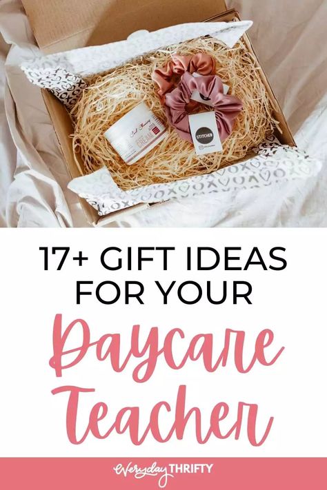 17+ Gifts for Daycare Teachers When Transitioning - Everyday Thrifty Nanny Appreciation Gifts, Daycare Teacher Appreciation Gifts Diy, Gifts For Daycare Provider Goodbye, Daycare Appreciation Gifts, Teacher Appreciation Gifts Daycare, Gifts For Daycare Teachers, Daycare Teacher Appreciation Gifts, Childcare Teacher, Daycare Lesson Plans