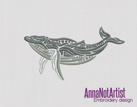 Whale Abstract, Whale Embroidery, Whale Pattern, Embroidery Design Sets, Design Embroidery, Creative Colour, Humpback Whale, Star Stitch, Shell Art