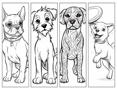 Dog Bookmark: Easy DIY Paper Bookmarks for Your Book | Skip To My Lou Diy Paper Bookmarks, Dog Bookmarks, Bookmark Coloring, Coloring Bookmarks Free, Drawings To Color, Bookmark Easy, Cool Bookmarks, Free Bookmarks, Free Printable Bookmarks