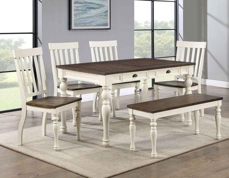 The Joanna 6-Piece Dining Set by Steve Silver offers the choice of two different finishes. No matter which you choose, this charming collection will add farmhouse flair to your dining room!
♦️ Truly Local 
♦️ 5-Star Reviews
♦️ Assembly & Set Up Available
♦️ Package Discounts 
♦️ Moving Specials 

#furniture #FurnitureSale #DiscountFurniture #DiningRoom #ShopLocal #DFW #Dallas #DallasTX #FortWorth #Texas Shoe Storage Hall, Steve Silver Furniture, Farmhouse Chairs, Farmhouse Dining Table, Kids Bedroom Sets, Dining Room Set, Mocha Brown, Farmhouse Dining, Farmhouse Design