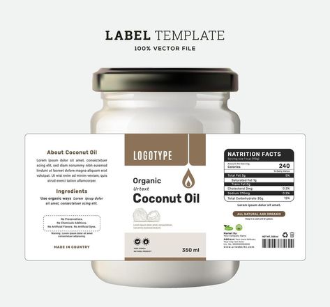 Coconut Oil Label, Label Packaging Design, Product Sticker, Oil Label, Gift Set Packaging, Set Packaging, Supplements Packaging, Skin Care Business, Cosmetics Packaging