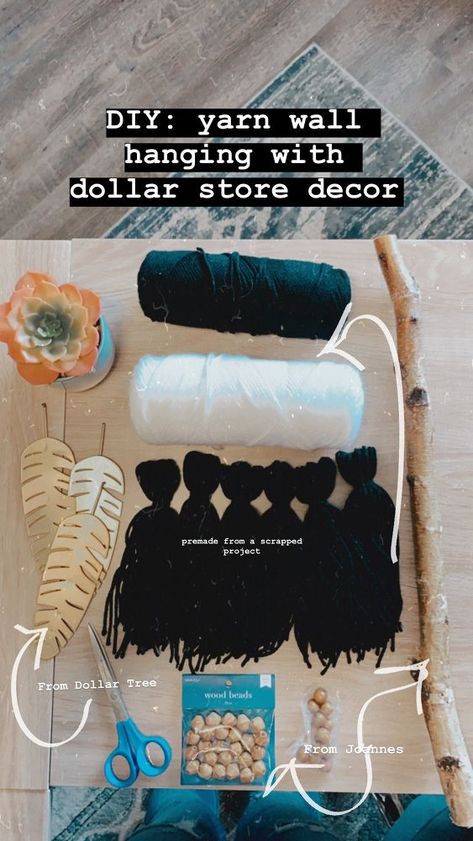 Diy Boho Wall Decor, Bohemian Bedrooms, Tassel Wall Hang, Diy Concrete Planters, How To Make Tassels, Room On A Budget, Cork Diy, Macrame Wall Decor, Yarn Wall