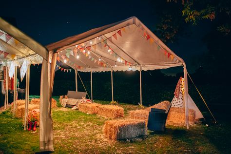 Colourful & Floral Village Hall Post Elopement Reception Party Village Party Ideas, Garden Party Gazebo, Village Wedding Decoration, Gazebo Party Ideas, Post Elopement Reception, Shed Party, Festival Garden Party, Wedding Fest, Gazebo Party