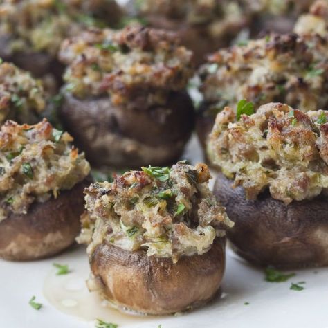 Sausage-Stuffed Mushrooms - Barefoot Contessa Best Ina Garten Recipes, Dairy Free Appetizers, Barefoot Contessa Recipes, Sausage Stuffed Mushrooms, Thanksgiving Appetizer Recipes, Ina Garten Recipes, Best Christmas Recipes, Barefoot Contessa, Mary Berry