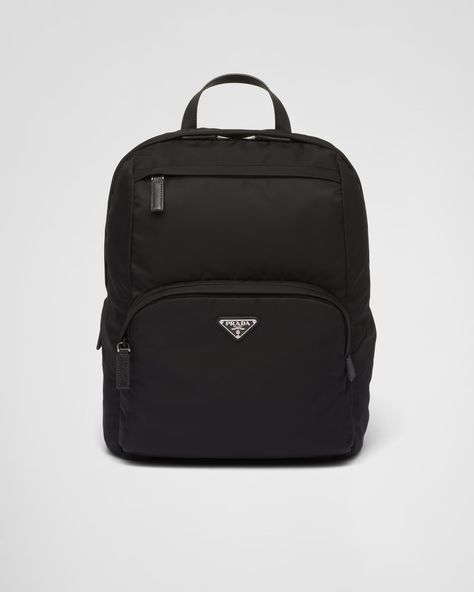 Women's Backpacks and Belt Bags | PRADA Prada Backpack Men, Re Edition Prada, Prada Backpack, Bag Prada, Luggage Bags Travel, Black Leather Backpack, Messenger Bag Backpack, Webbing Strap, Dry Cleaners